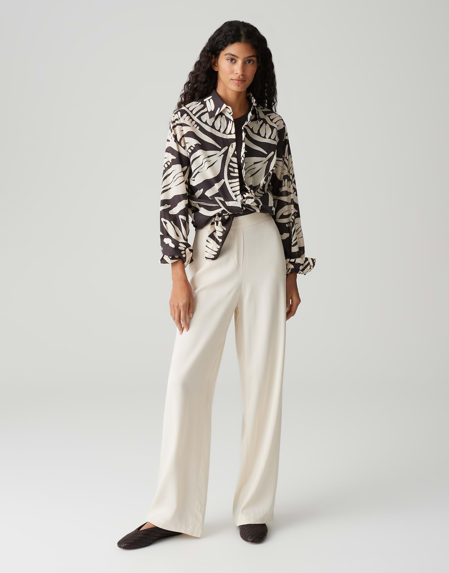 OPUS Damen Wide Leg Pants | Schlupfhose MAROU TRAVEL aus leichtem Viskose Twill