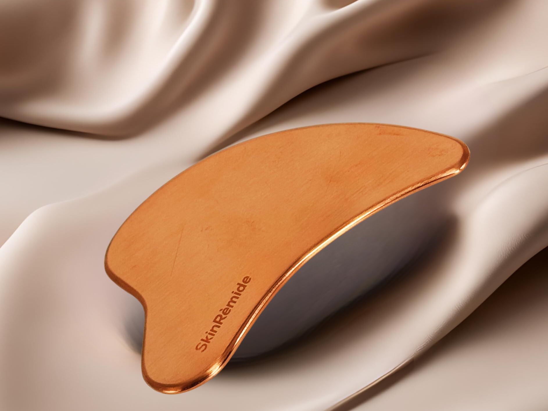 Herramienta gua sha 100% de cobre para cara, cuello y cuerpo – masaje facial natural y cuidado de la piel