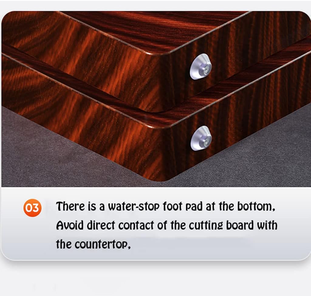 Chopping Board Wooden Cutting Board with Convenient Handles - Ideal for Heavy-Duty Kitchen Chores, Meat, and Vegetables,