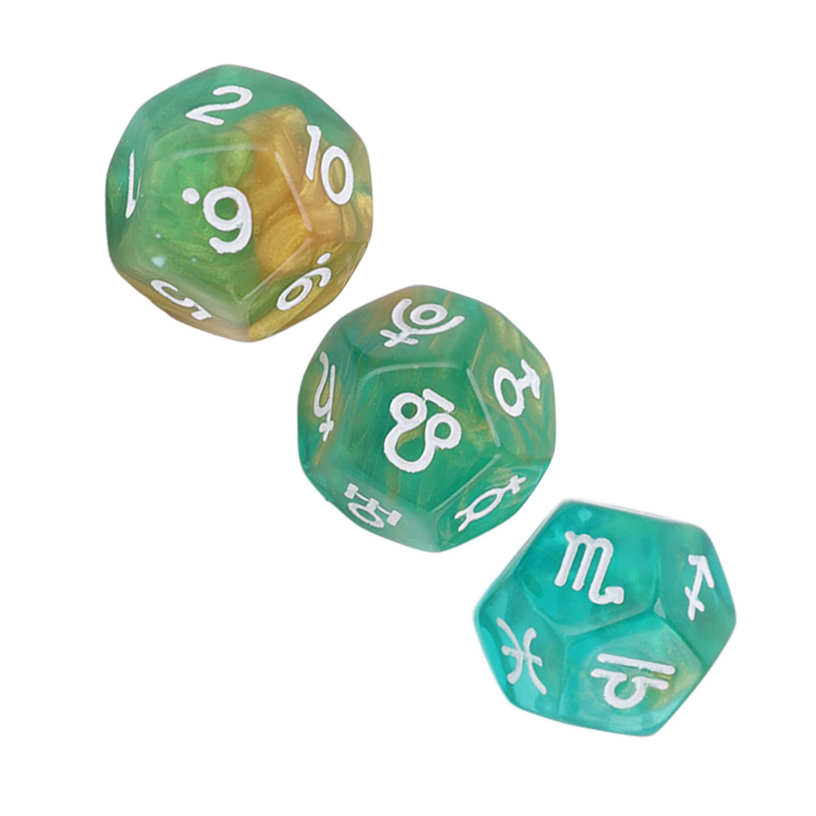 Astrology Dice Set, 3 Random Acrylic Rune Dice, Perfect Balance for Fortune telling. (Type 4)