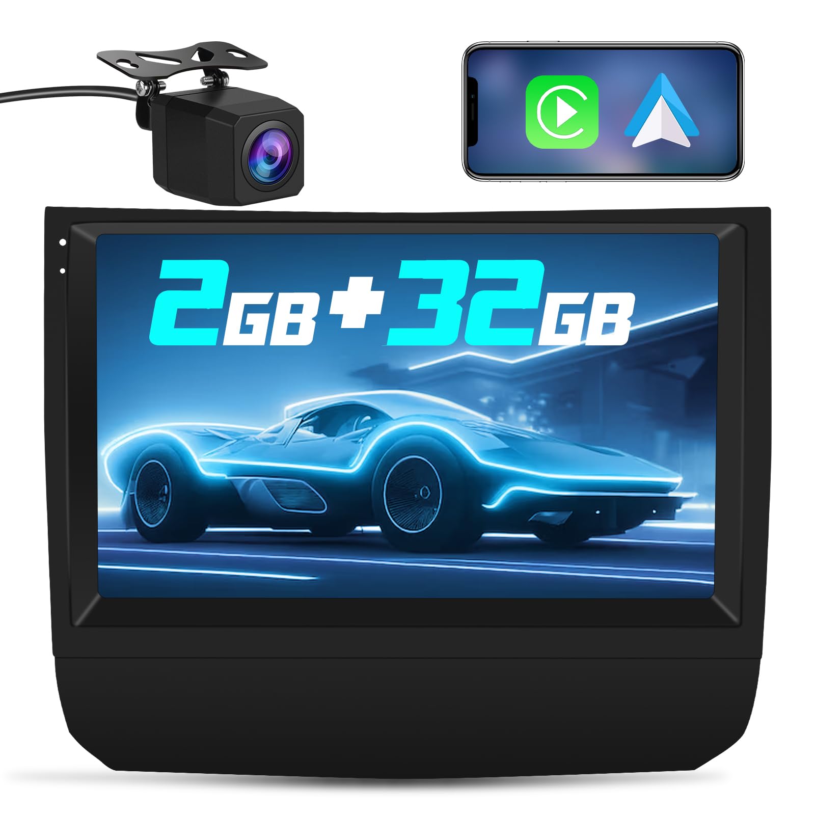 AWESAFE [2+32G] Android 12 Car Stereo for Toyota Prius 2003-2009, 9 inch Touchscreen Bluetooth Radio Replacement with Wireless Carplay Android Auto WiFi GPS Navigation with Reverse Camera