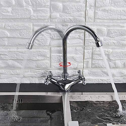 Robinet de lavabo Mitigeur Eau Froide et Chaude pour Évier et Grue de Salle de Bains