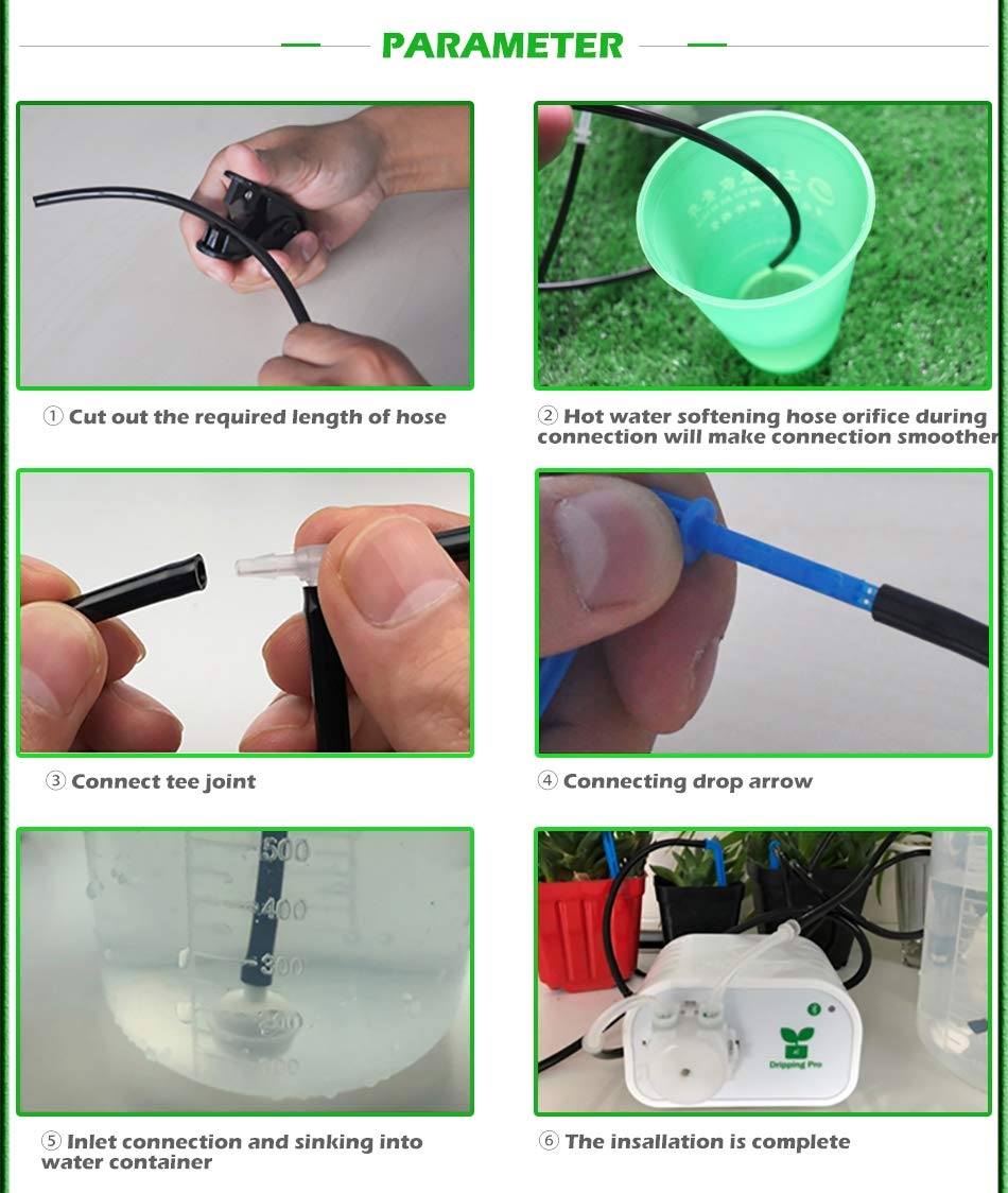 Kit automatico irrigazione a goccia, sistema di irrigazione fai da te, controllo Bluetooth Pompa acqua intelligente adatta per 8 piante in vaso,EUPlug
