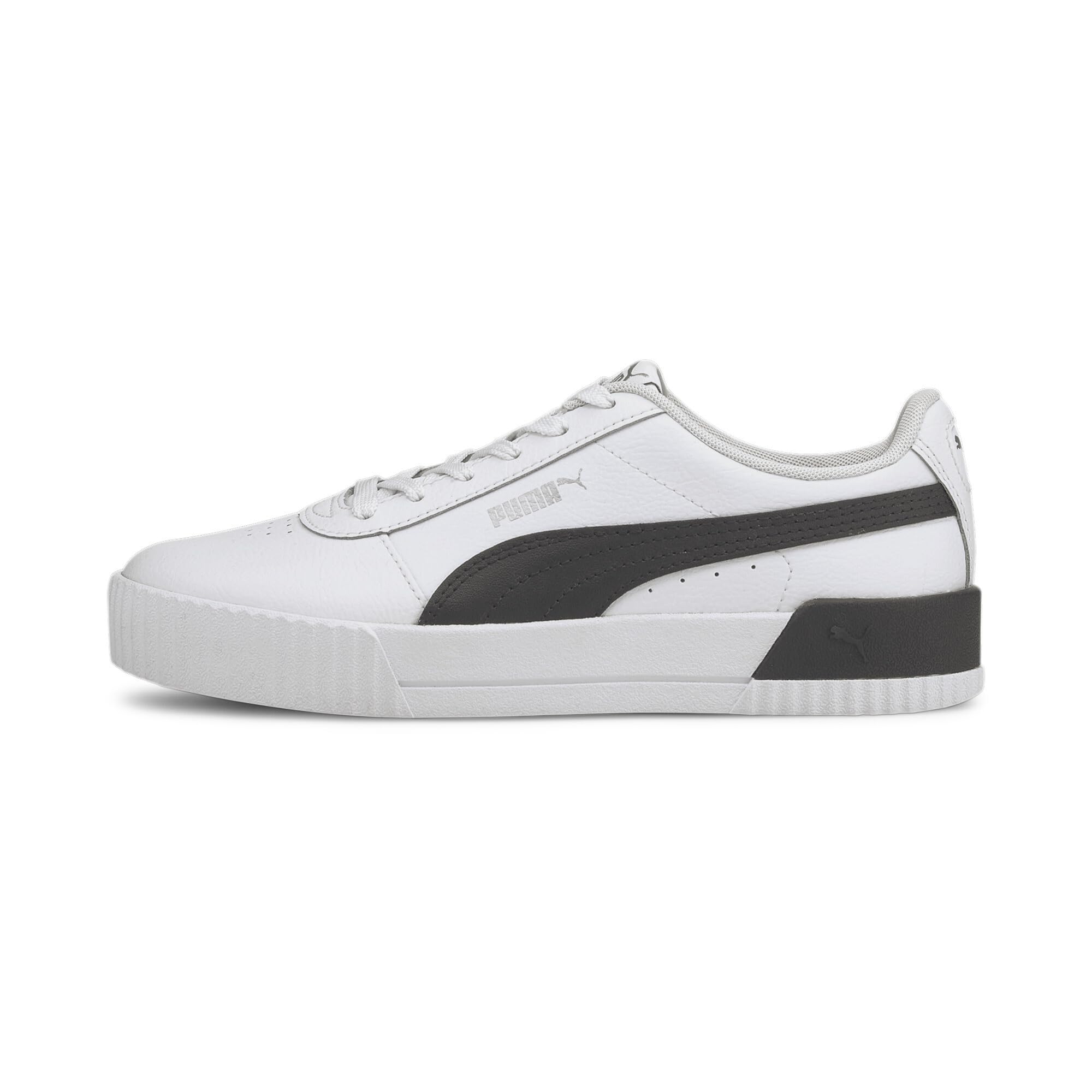 PUMA Damen Carina L Turnschuhe, Puma White Puma Black Puma Silver, 38.5 EU