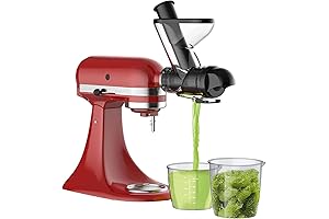 Masticating Juicer Attachment for KitchenAid, Dual-Mouth Cold Press Juicer Machine Attachment for KitchenAid Mixer Attachments
