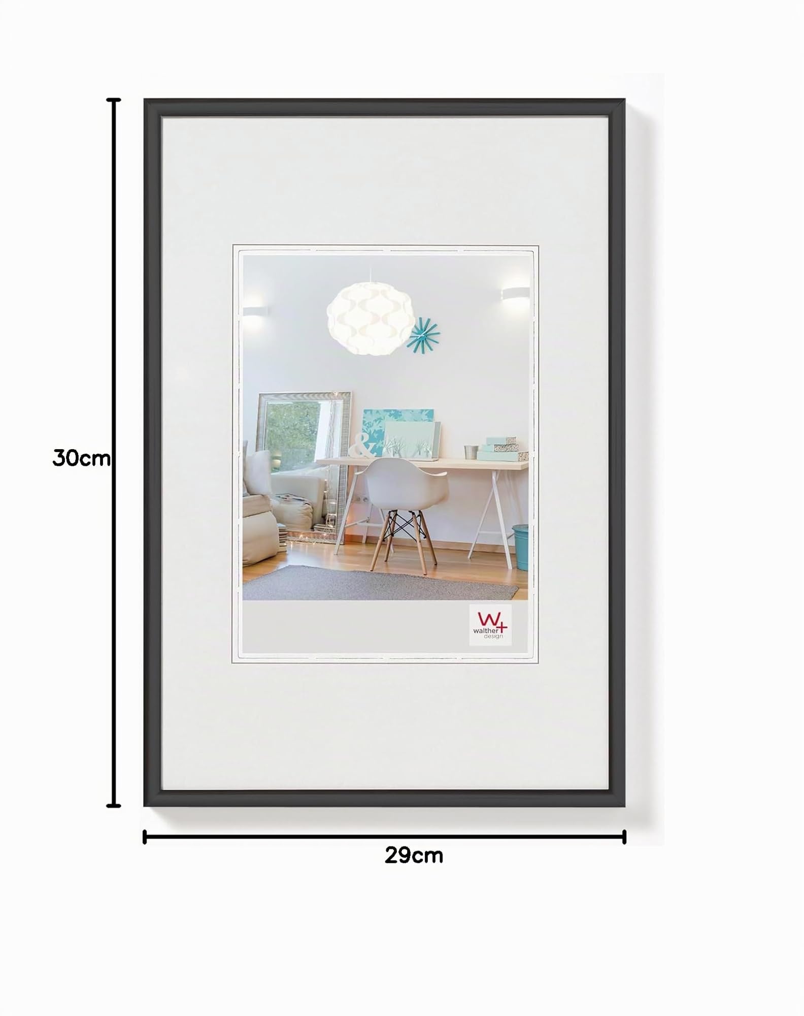 walther design cornice nera 21 x 29,7 cm (DIN A4) Nuovo stile di vita Cornice in plastica KV130B