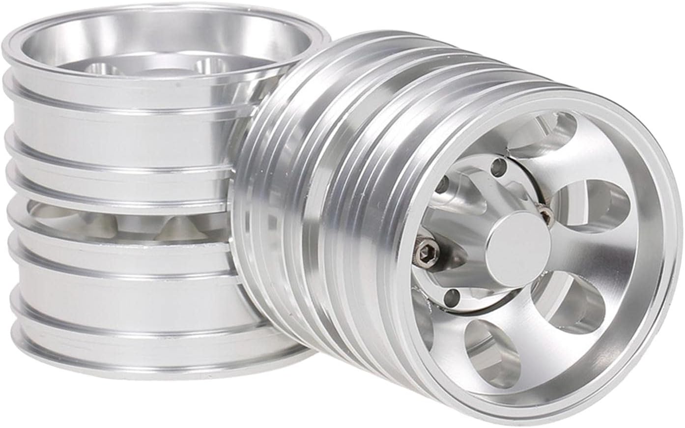 1:14 Tractor Truck Alloy Metal Rear Wheel, Silver (2Pcs)