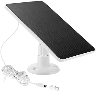 Solar Panel for Eufycam Security Camera, Fit for Eufycam 2c Pro / 2 Pro / 2c / 2 / E40 / E20 / E Solar Panels Charger Charging Cable Cord, Micro USB & Type-C Port, 360° Adjustable Mounting