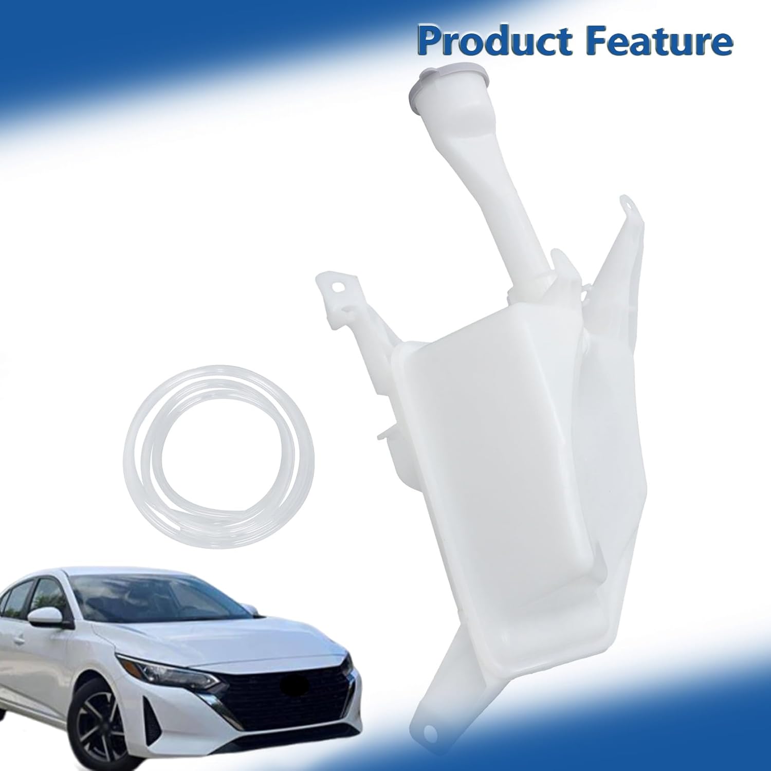 Silscvtt White Windshield Washer Fluid Reservoir Tank Replacement for Sentra 2020-2024 28910-6LB0A