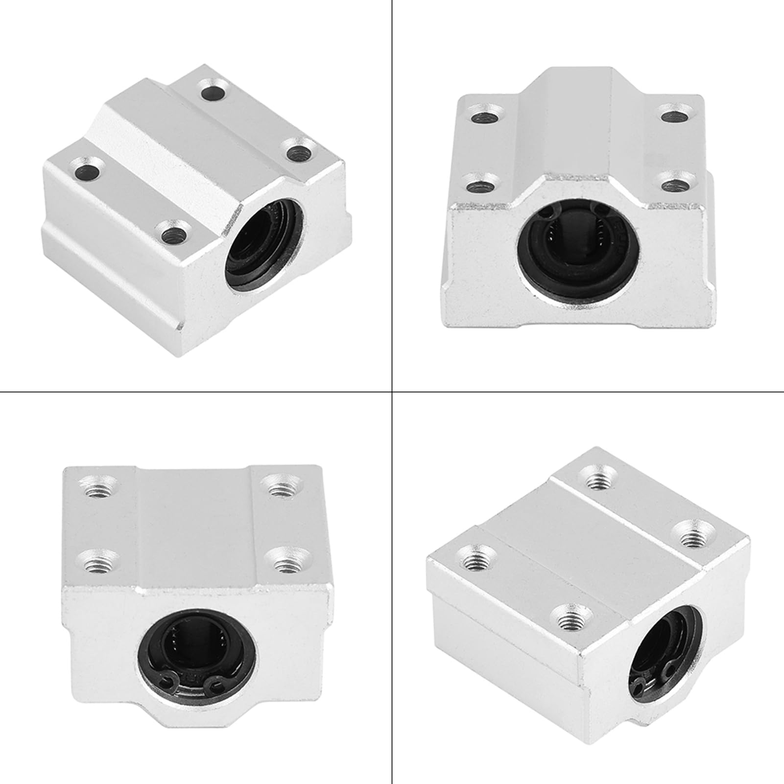 Linear Ball Bearing, 4pcs SCS8UU 8mm Linear Motion Ball Bearing Slide Bushing Sliding Block Linear Ball Bearing Slide Block Slide Block with Bearing Slide Block for 3D Printer