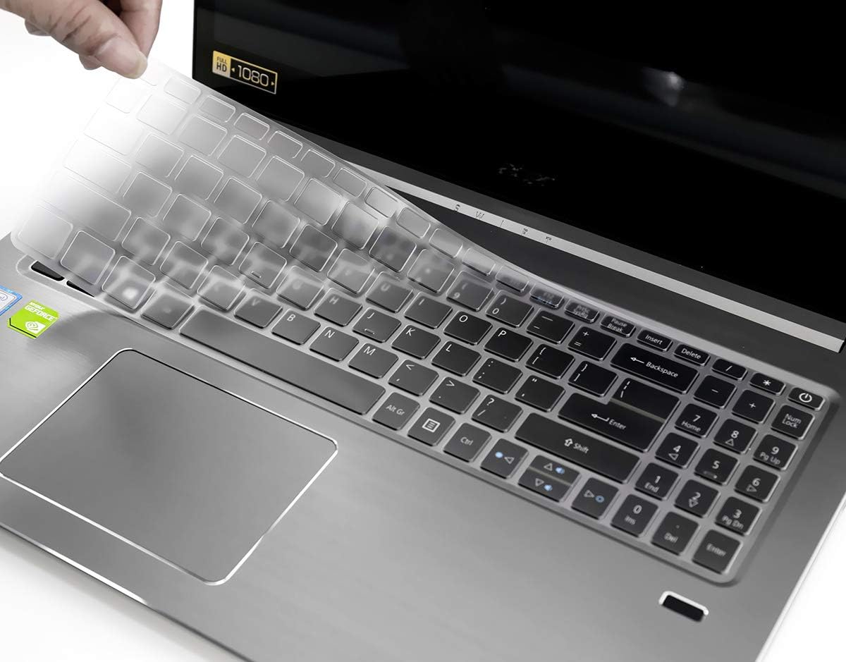 CaseBuy Ultra Thin Keyboard Cover Skin for Acer Aspire 5 Slim Laptop 15.6" A515-45 A515-56 A515-46 A515-43 A515-54 A515-54G A515-55 A515-55T/55G, Acer Aspire 3 A315-54/55/56/57/58 Keyboard Cover, TPU image 6 of 8 B07WZPD3D1