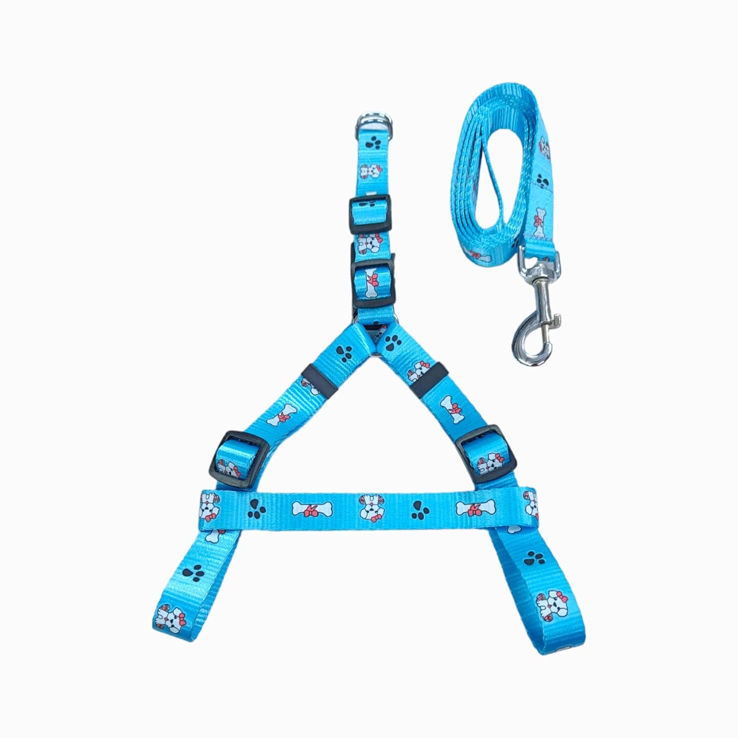 Premium Adjustable Soft Nylon Dog Chest Body Belt Harness & Leashes Choke-Free No-Pull Vest Harnes for Small Size Dogs Like Pug, Pomeranian Outdoor Training (Harness & Leash Set) Blue (Blue) (B0D58LR3SM) Amazon Price History, Amazon Price Tracker