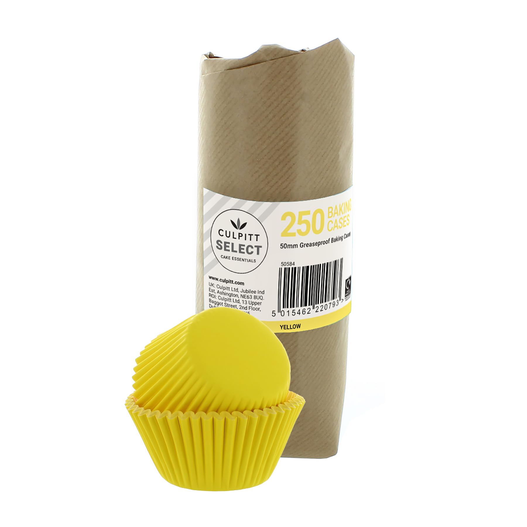 Culpitt Yellow Select Baking Cases, Greaseproof Paper Baking Cups, 50Mm Cupcake Cases - Extra Large Pack Of 250
