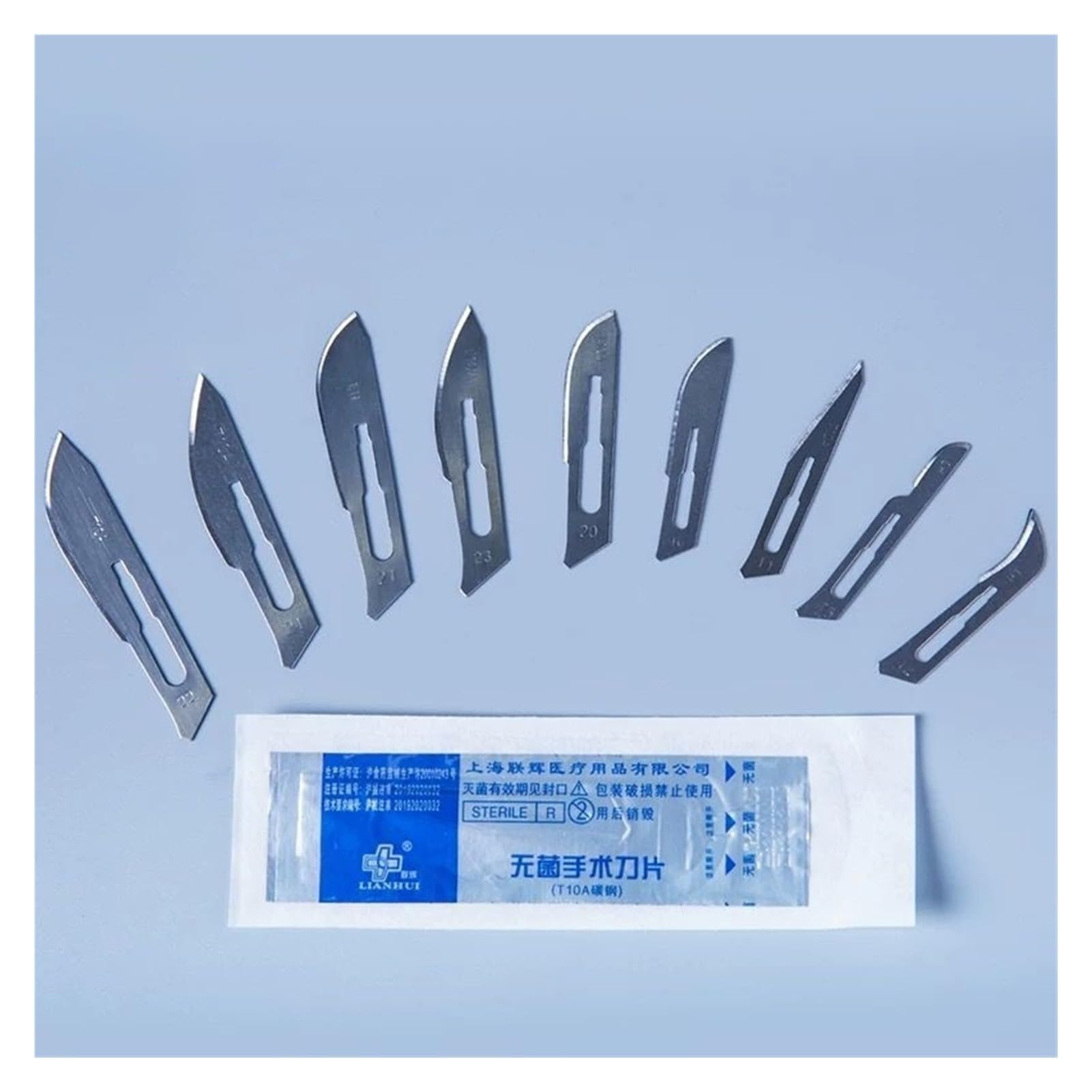100 Stück/Lot 10# 11# 12# 15# 20# 21# 22# 23# 24# Kohlenstoffstahl chirurgische Klingen mit unabhängiger Verpackung (Nr. 20)