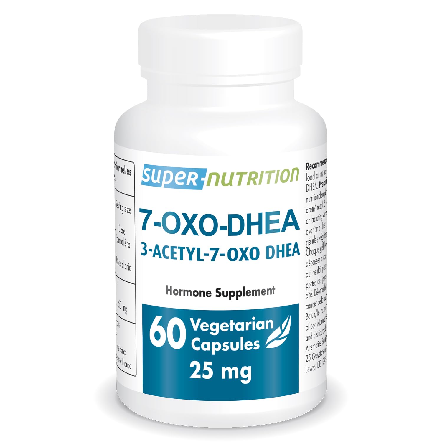 Supersmart 7-OXO DHEA 25mg - Advanced DHEA Metabolite Supplement | Non-GMO & Gluten Free - 60 Vegetarian Capsules