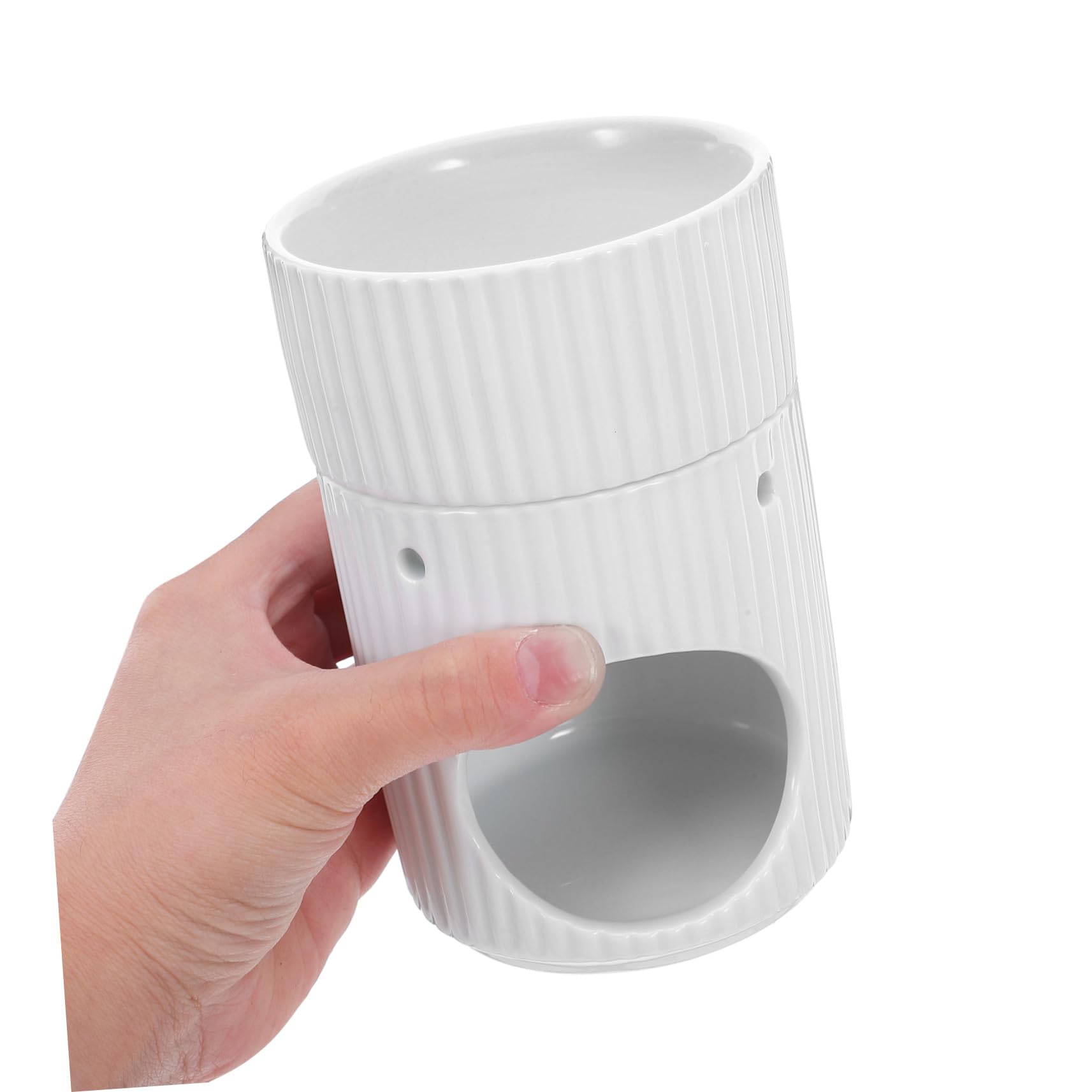 Hemobllo Diffusore per Oli Essenziali in Ceramica Scaldacera per Fragranze Contenitore per Aromaterapia Porta Bruciacera Diffusore di Fragranze per Casa Bianco