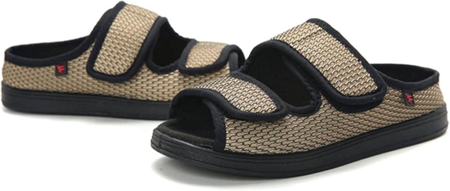 Women Diabetic Slippers,Casual Toe Opening Orthopedic Diabetic Walking Shoes,Fertilizer Comfortable Elderly Edema Shoes for Swollen Feet,with Adjustable Closure
