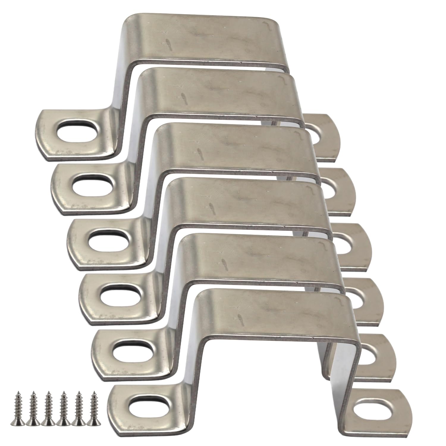 6Pcs M20x20 304 Stainless Steel Square Tube Clamps Clips U Pipe Hose Clamps Buckle U Brackets Saddle Clamps