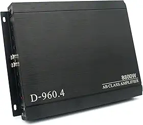 Amplificador de Som, Amplificador Automotivo 4 Canais 8800W Classe 12V - Potente para Som de Carro, Alto Falantes, Subwoofers e Projetos de Áudio
