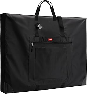 Nicpro Large Size Art Portfolio Case, Artist Portfolio Tote Bag with Leather Corners & Side Widening, Waterproof Storage Portfolio Folder with 3 Pockets for 24'' x 36'' Poster Canvas Sketching Drawing