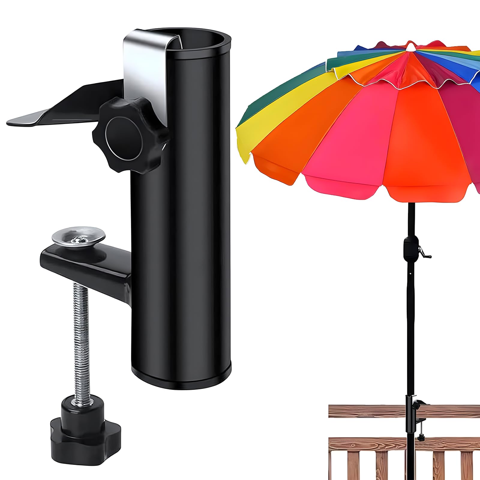 Support Parasol Pour Balcon Réglable - Fixation Sans Outils Pour Balustrade, Terrasse, Jardin