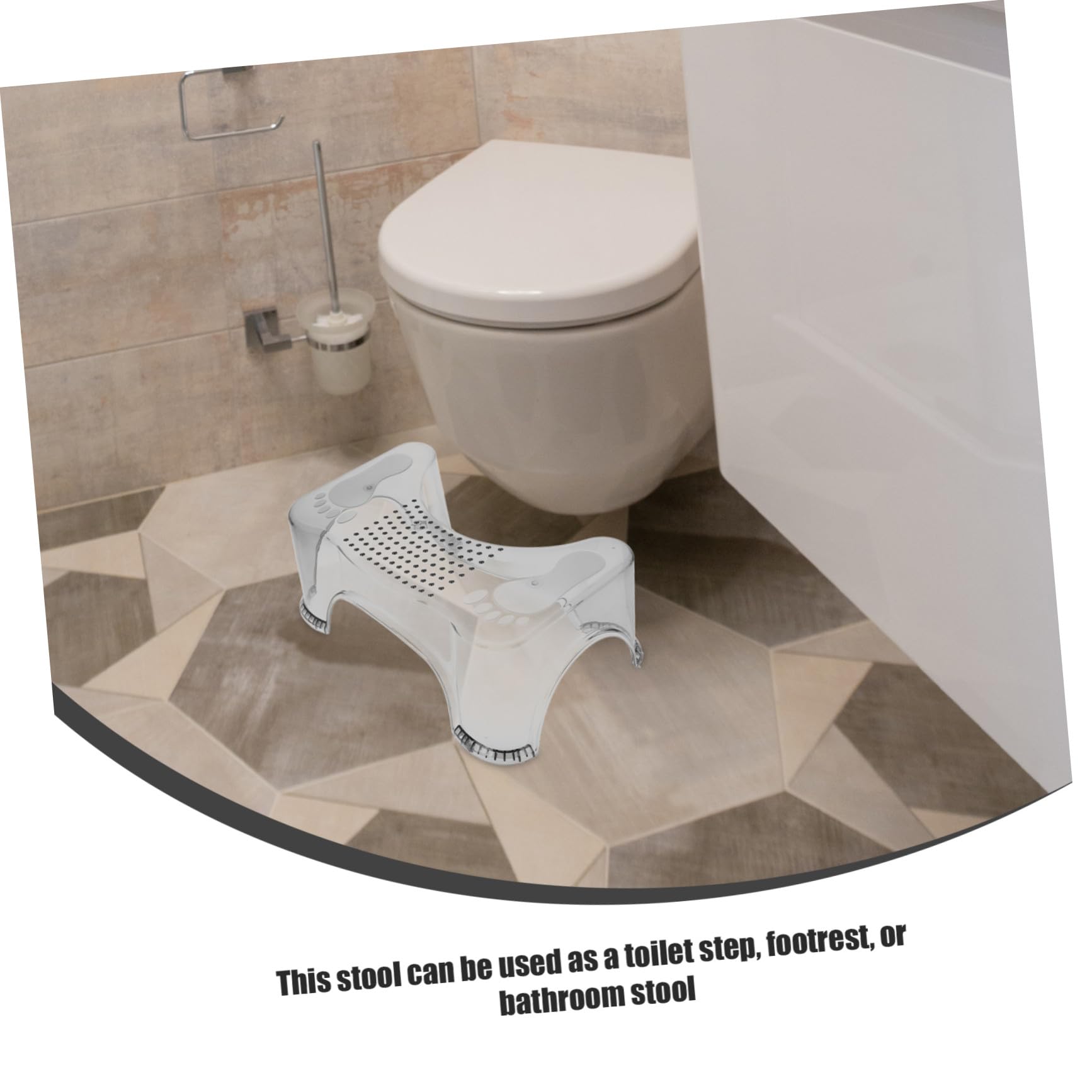 Hemobllo Taburete de Baño para Niños Pequeños y Reposapiés Antideslizante, Altura Ajustable, Plástico Duradero, Diseño Elevado para Entrenamiento en Baño, Color Gris Translúcido, Uso