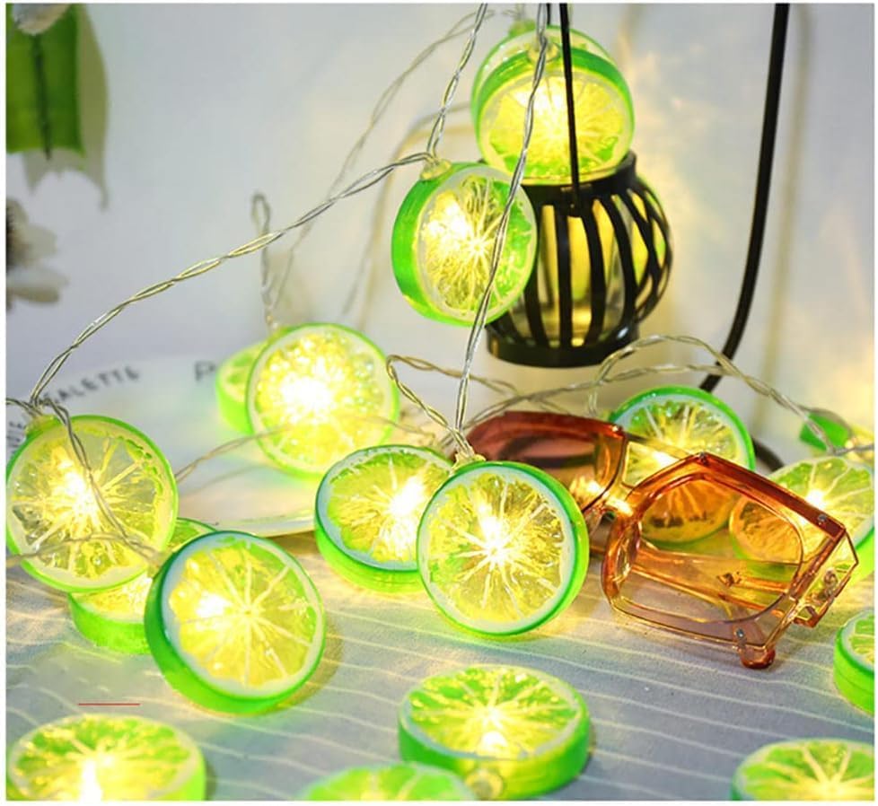 SQUICKLE 16 LED Lemon Decor String Lights || Fruit Shape Decorative String Light || Lime Slice Fairy Lights for Wedding, Home, Birthday (Pack of 1) (16 LED Lemon Light)