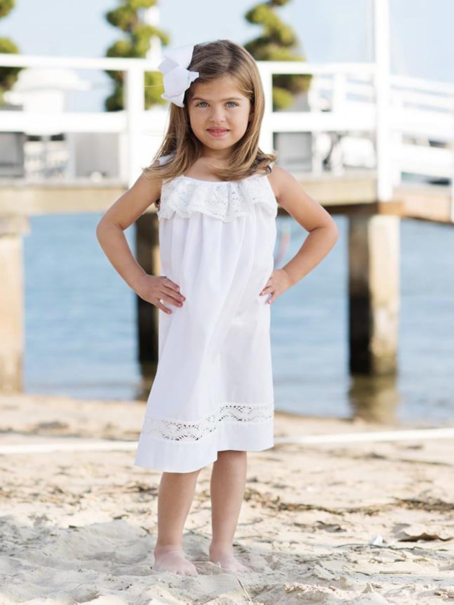 Little girl white beach dress Clearance