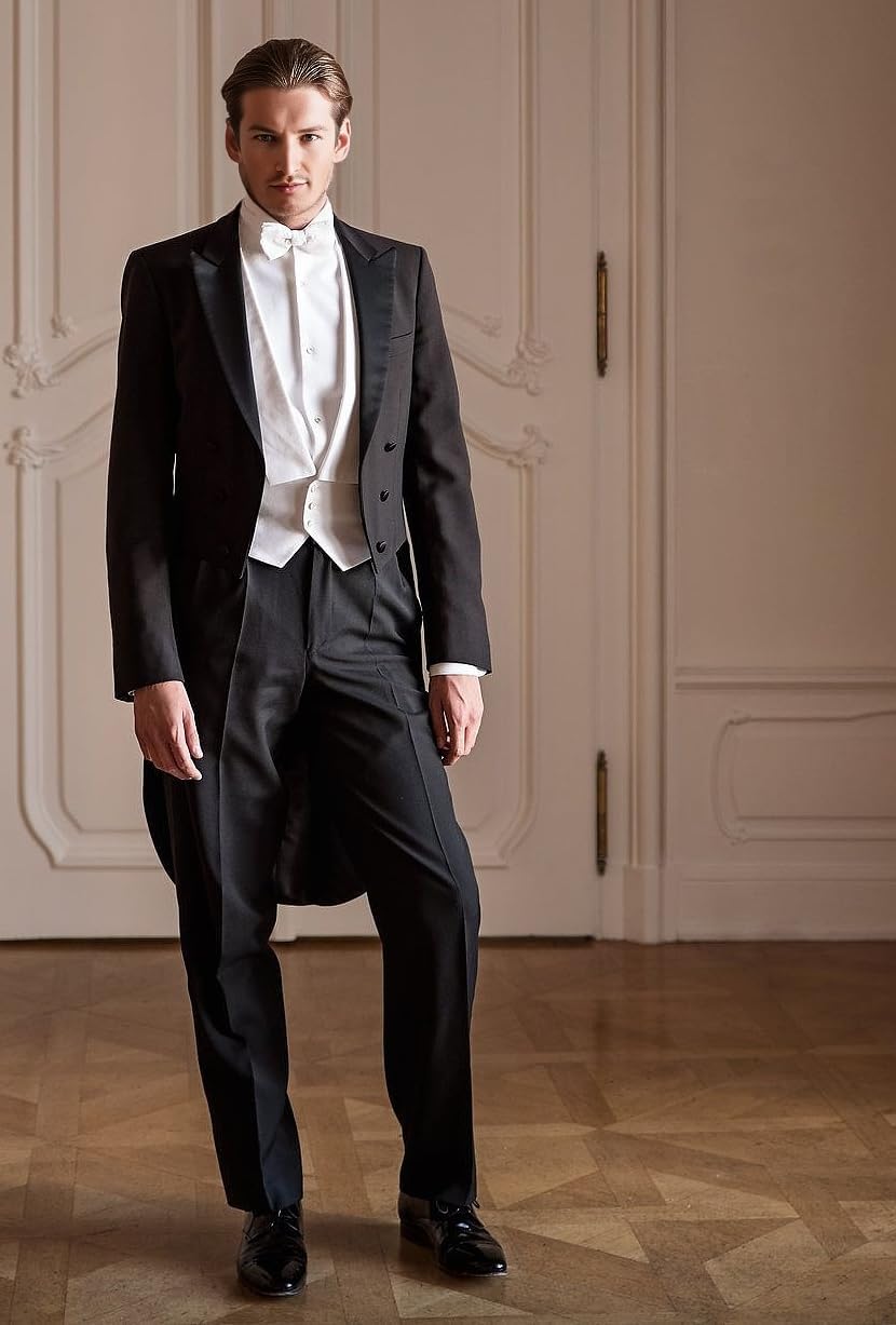 Mens Suits 3 Piece Slim Fit,Men's Tailcoat Suit Single Breasted Swallow Tail Coat for Proms,Concert,Wedding - Image 6