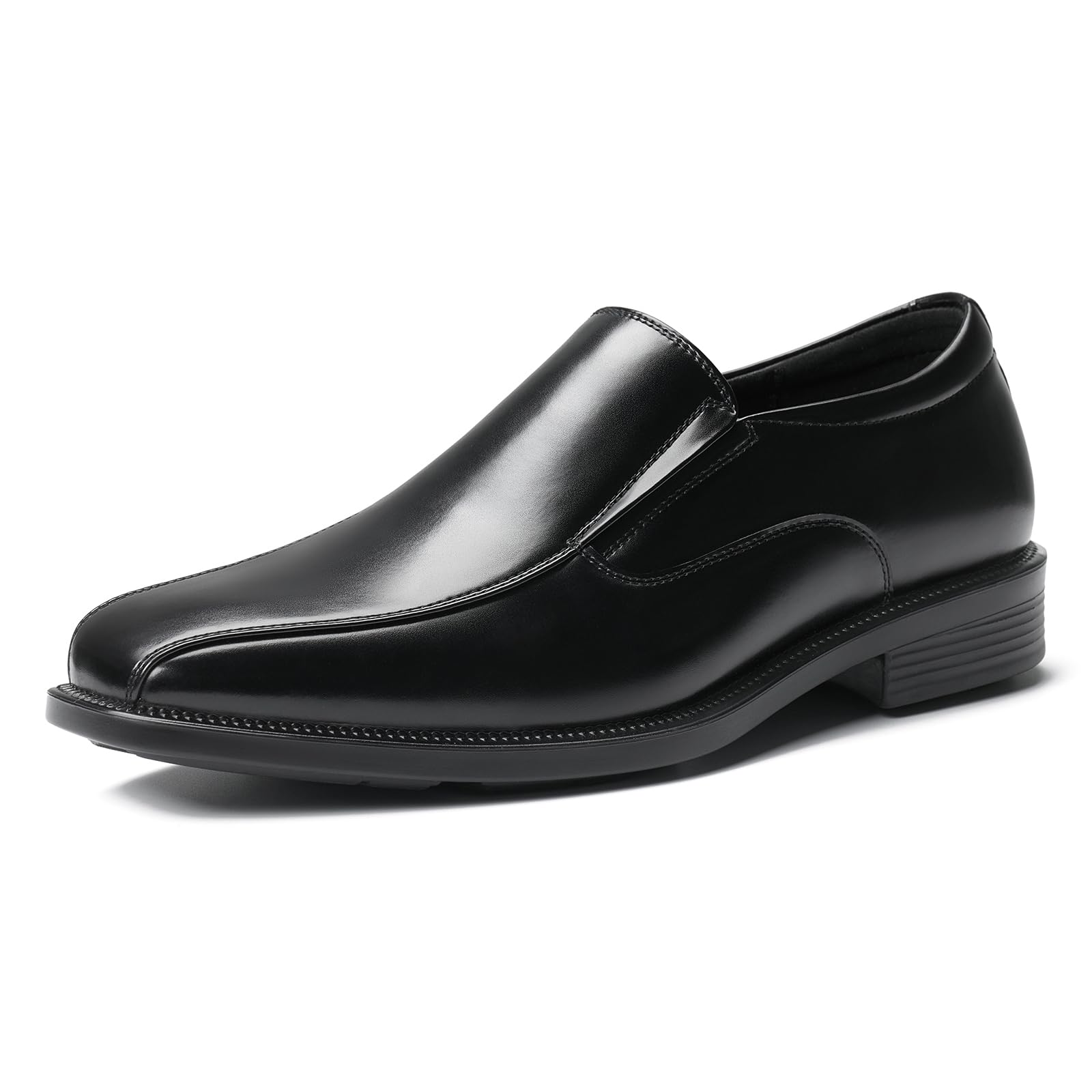 HEEZ Men's Black Dress Shoes, Comfortable Slip On Loafers Casual, Non Slip Oxfords for Formal Business Office Wedding