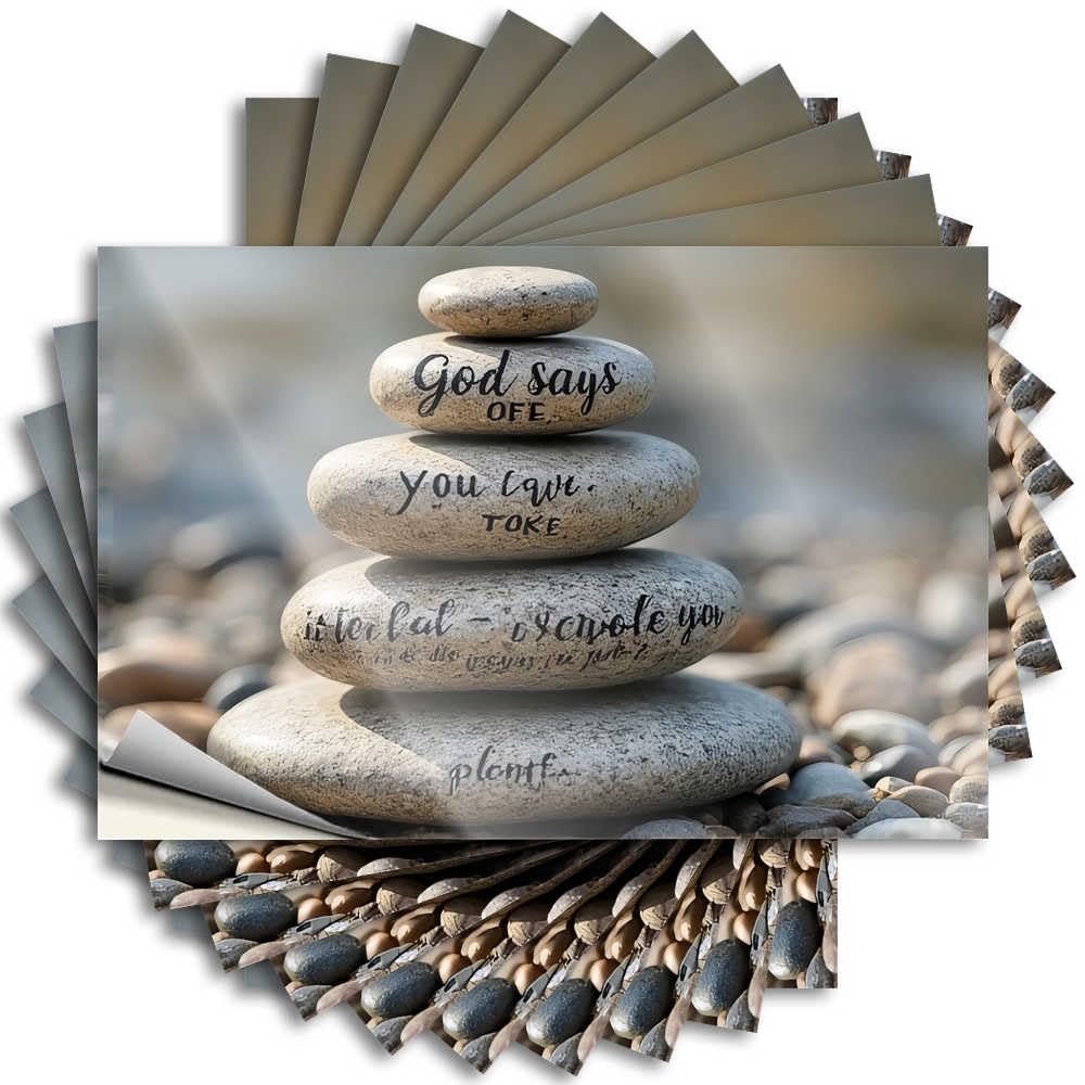 Abipuir - God on the Stones Message Funny Bumper Sticker: Overcoming Adversity Stickers, 10 Christmas Car Stickers, Funny Garage Signs for