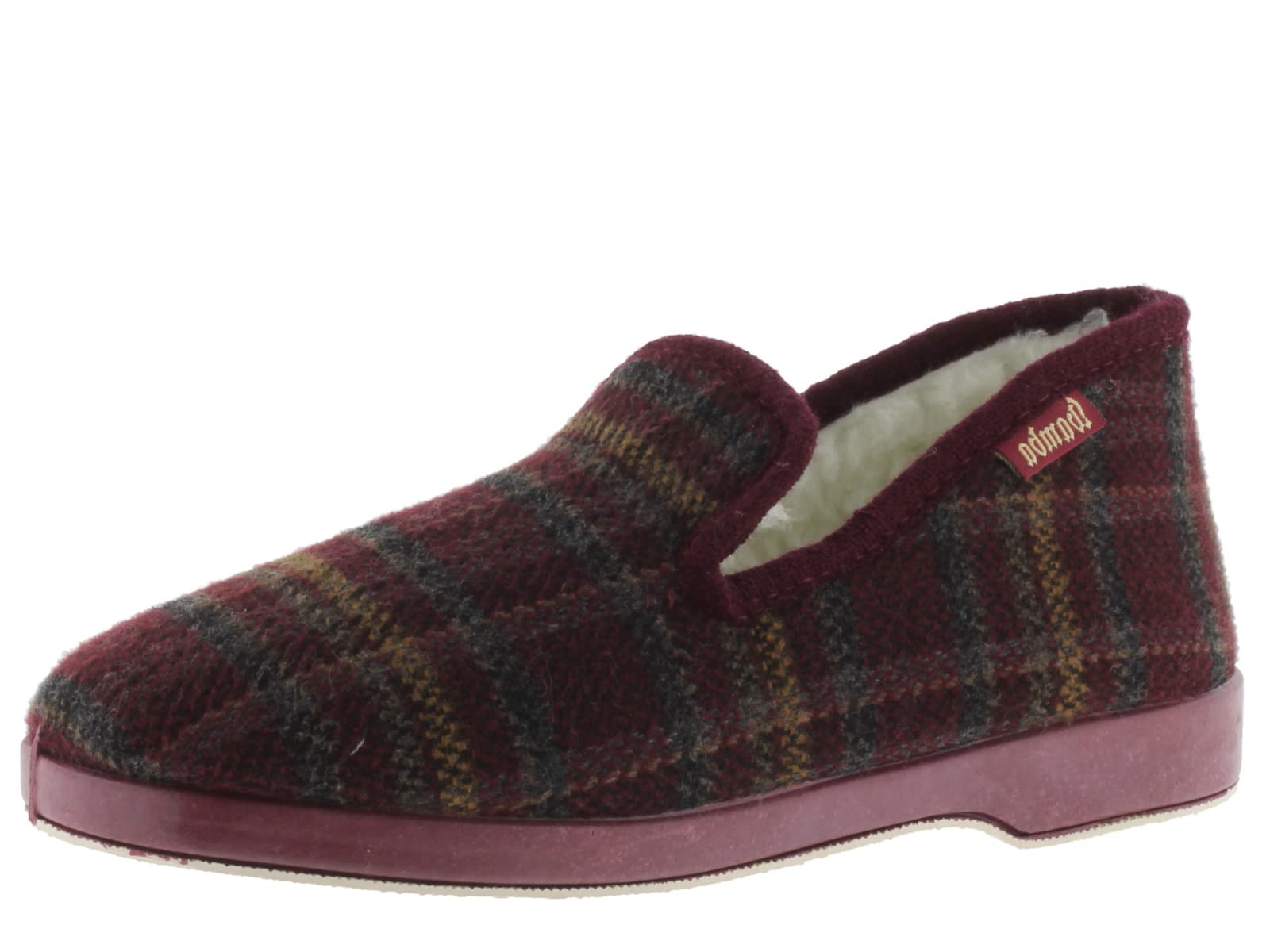 victoria Wamba Confortable Plaid Slippers & Sheepskin Interior & Matching Sole 202001 for Men Burdeos 46