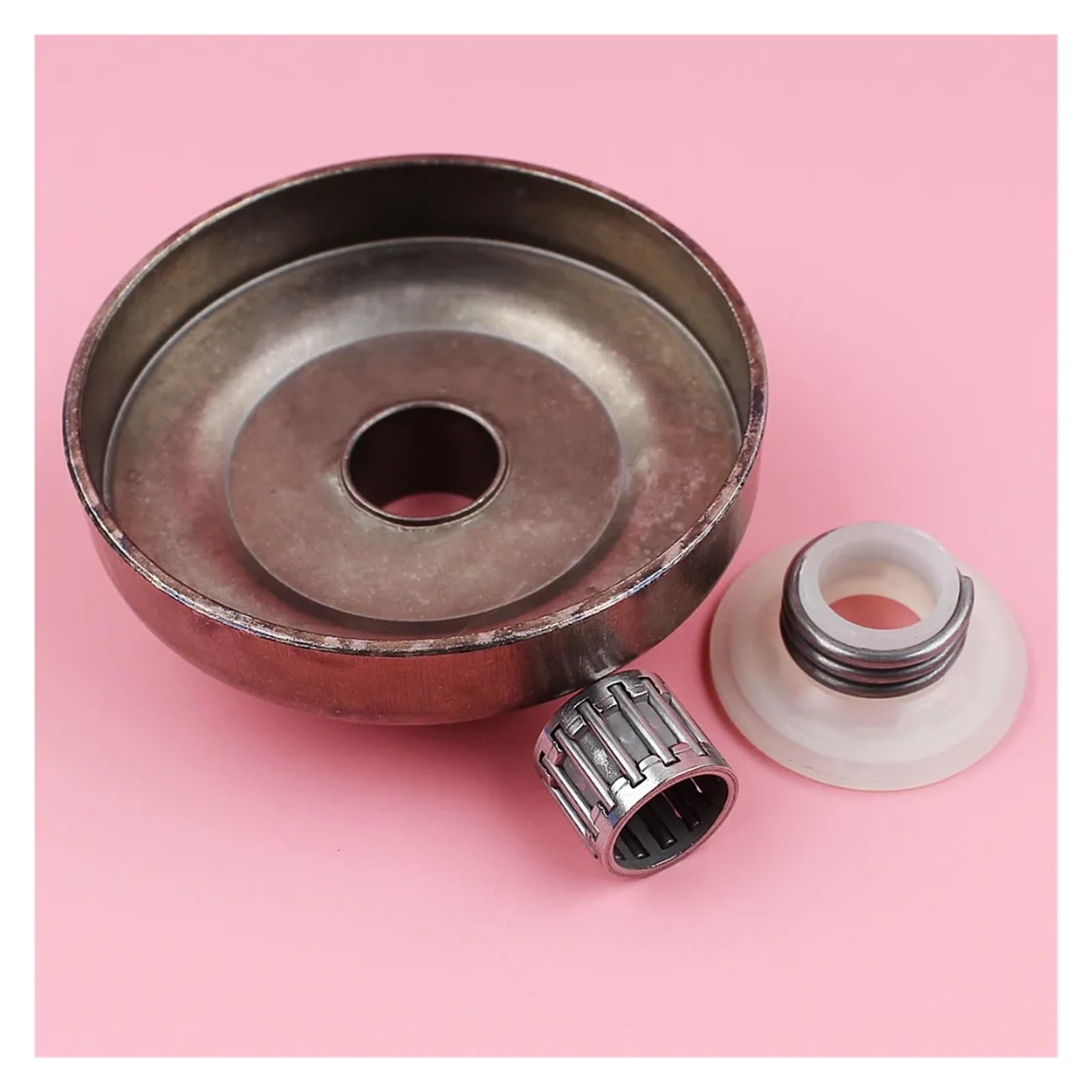 Kit de piñón y Engranaje helicoidal con cojinete de Agujas y Tambor de Embrague for Motosierra EPA 340, 345, 350, 445, 445E y 450E (repuestos)