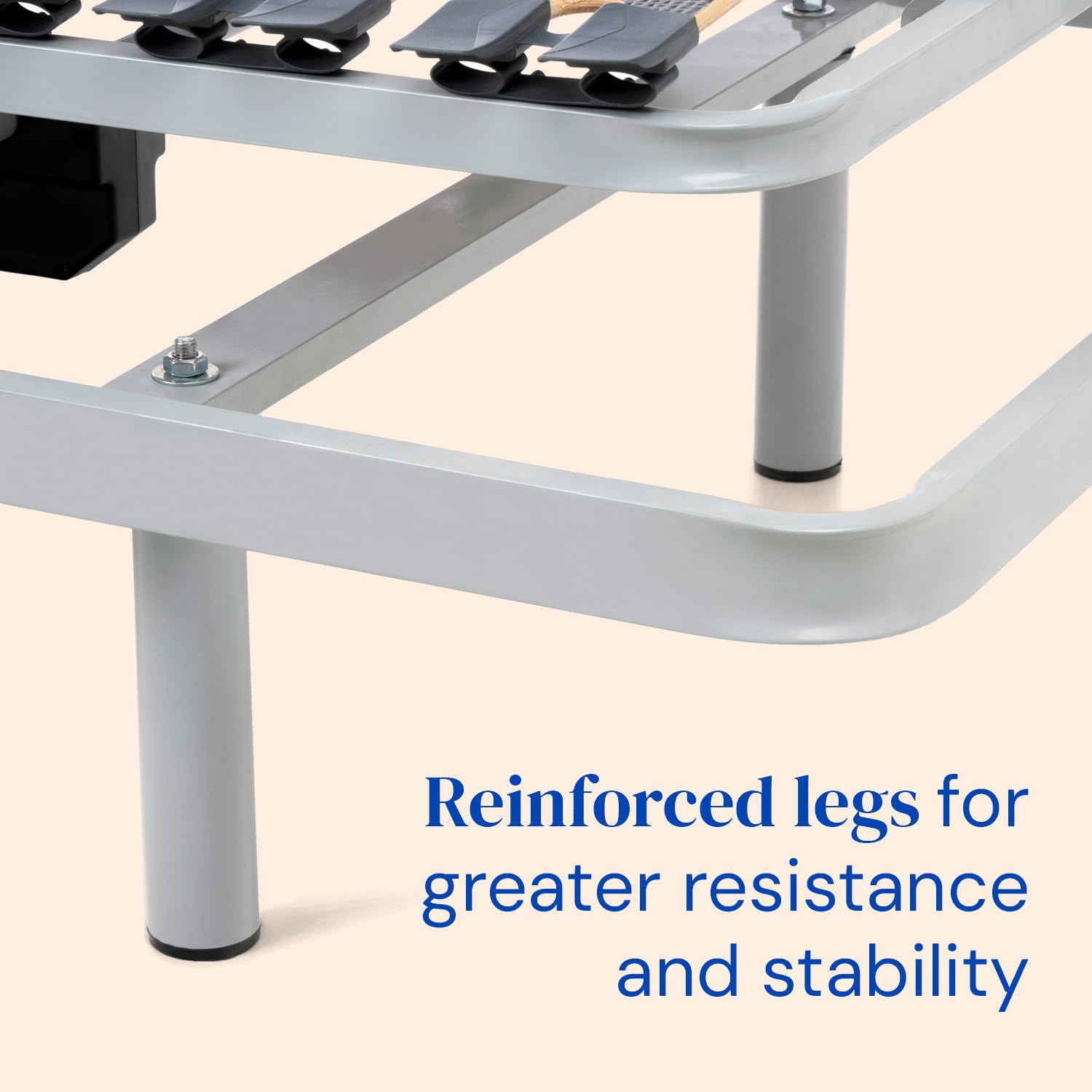 Geriafy Telaio per letto singolo elettrico regolabile, 90 cm, base reclinabile in 4 sezioni, motore silenzioso, telecomando con cavo, barre di fissaggio per materasso incluse