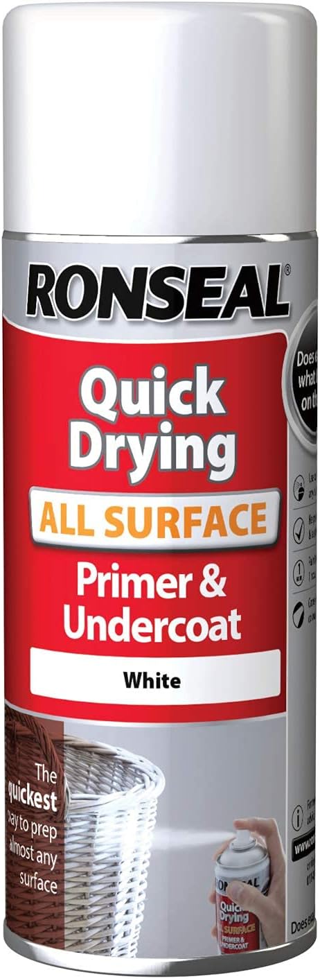 RonsealRSLASPA400 One Coat All Surface Primer and Undercoat Aerosol, White, 400 ml
