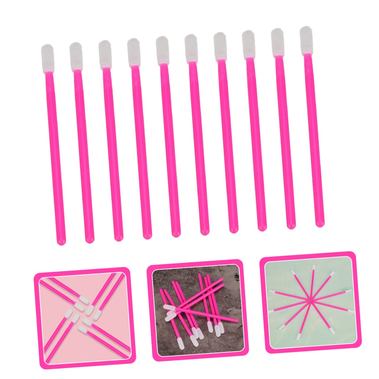 TOVINANNA 100pcs Disposable Lip Brush Lipstick Brush Applicator Cosmetics Set Eyeshadow Beauty Supply