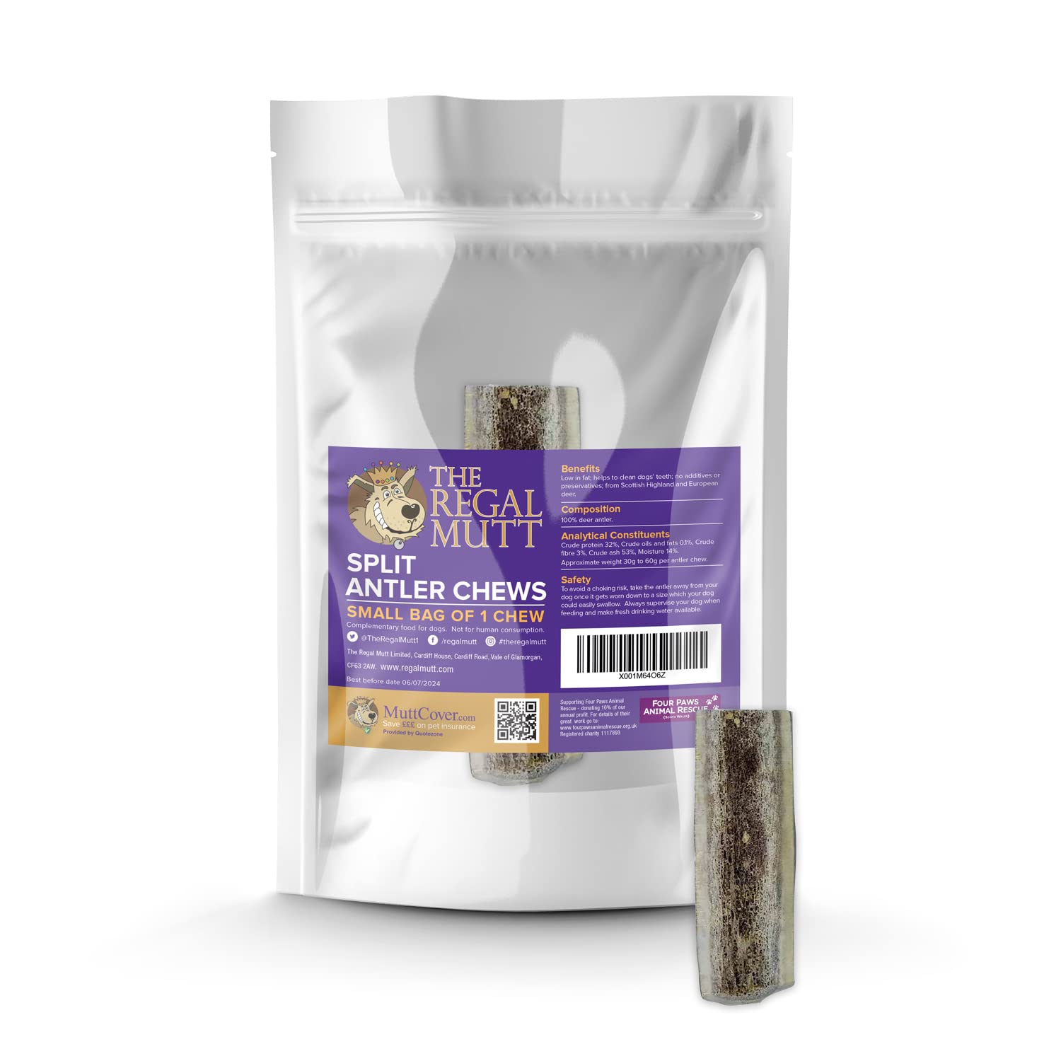 The Regal Mutt - Split Antler - Small (Bag of 1)