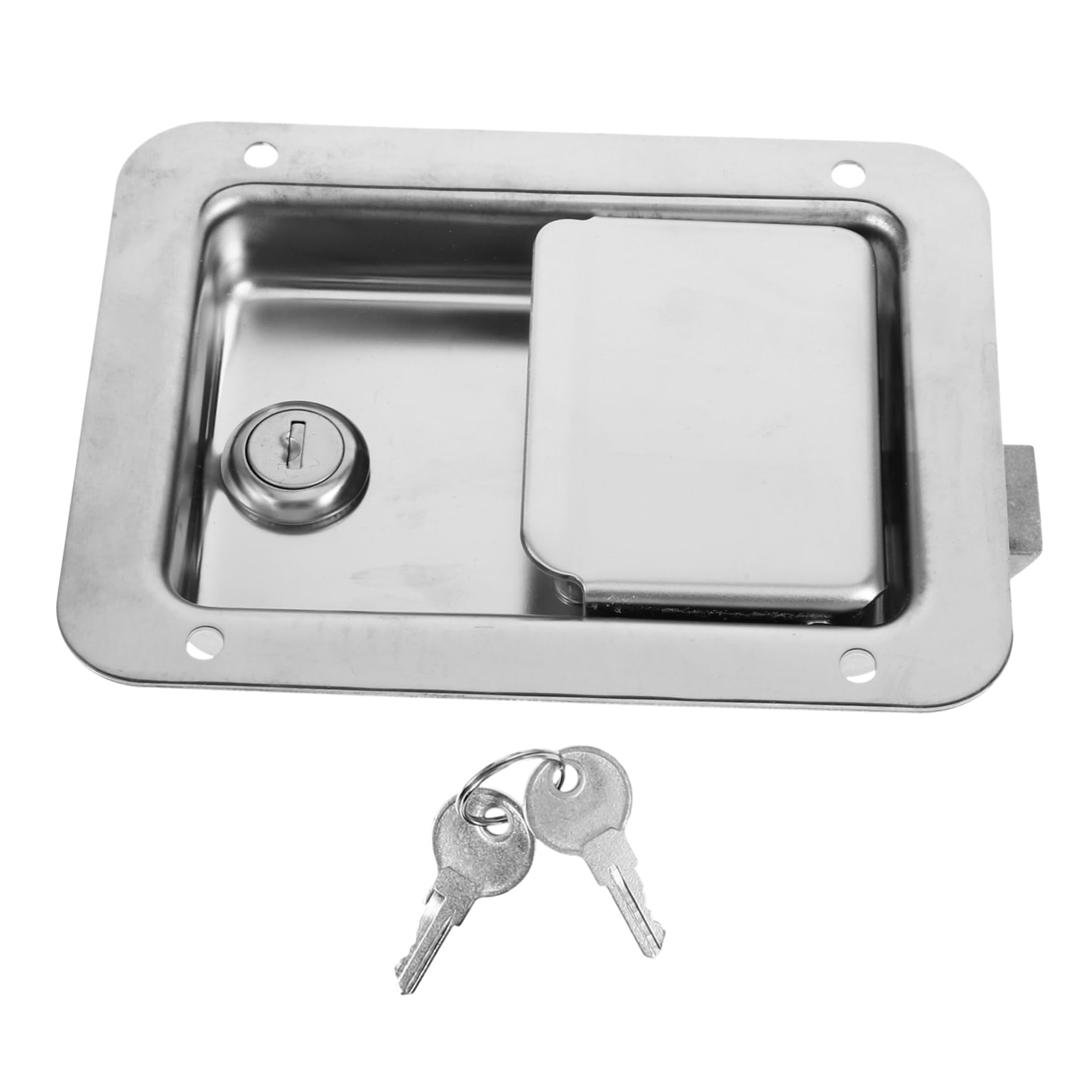 Edelstahl Paneelschloss für Anhänger und Wohnmobil, Silber