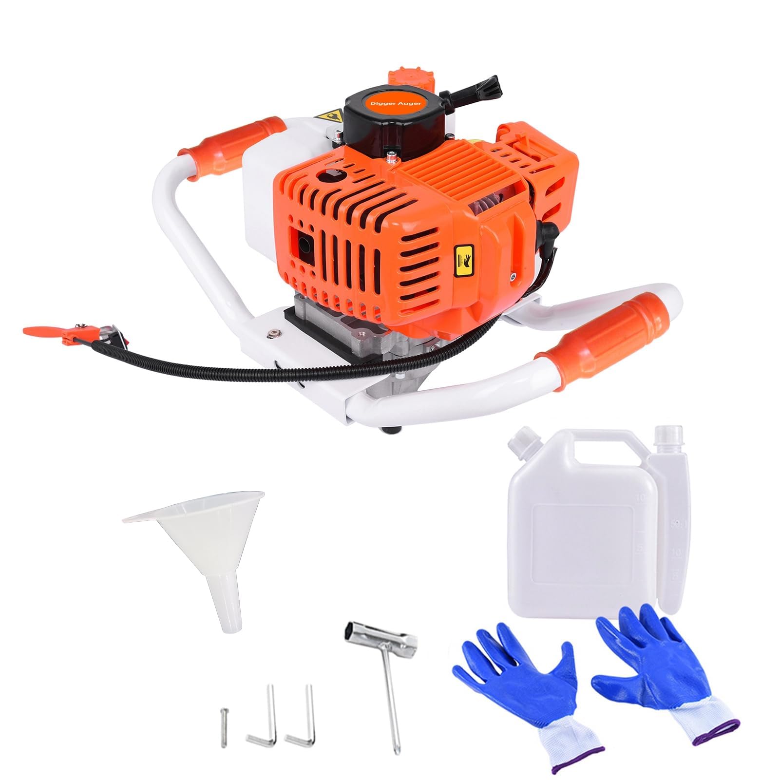 ケシ畑ｄ Post Hole Digger, 63cc Gas Powered Auger Digging Tools with 2