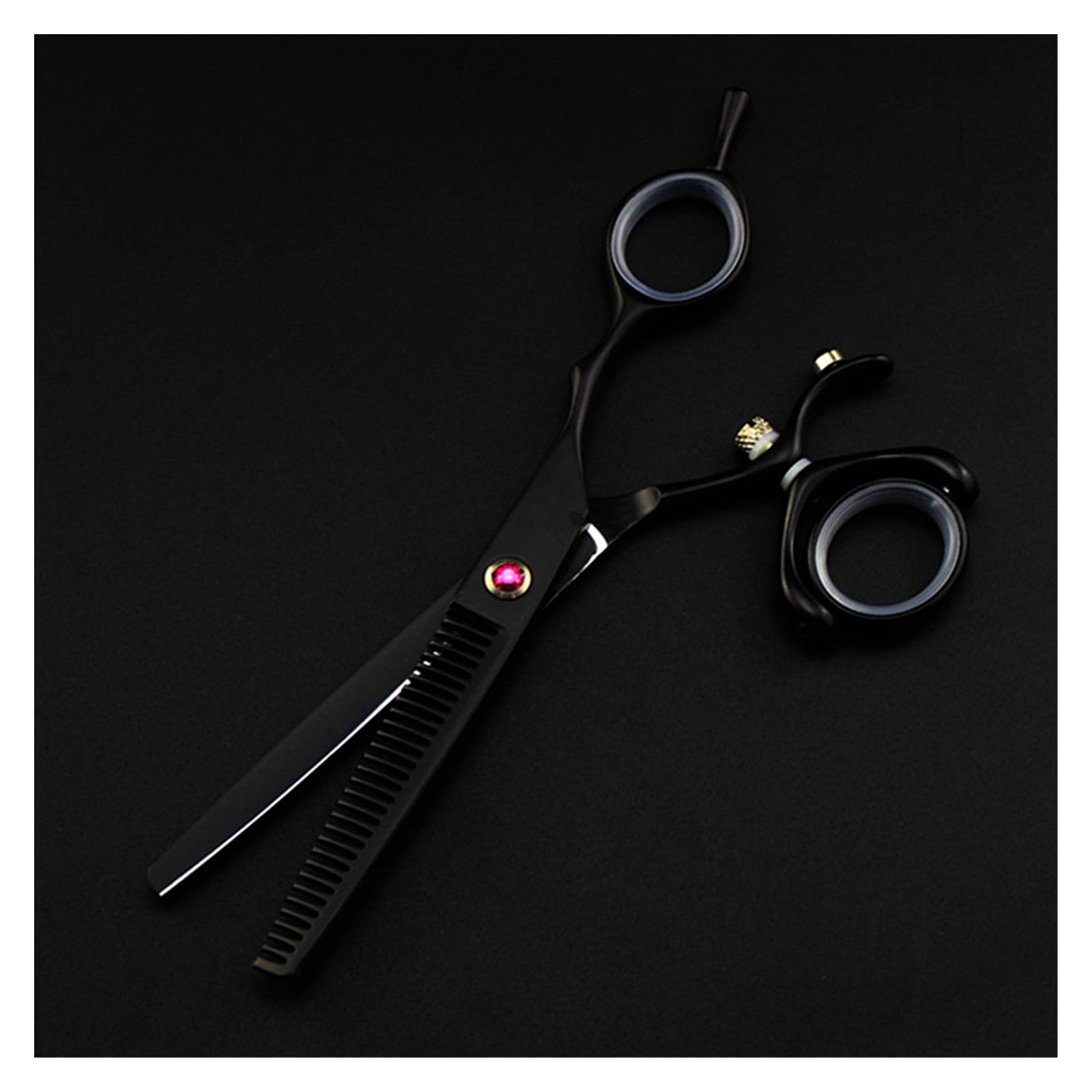 Gzslkscd Black Thinning Shears For Hair Cutting 6'' Twisting Shearing Shears Haircut Thinning Shears Barber Scissors, Hairdressing Scissors Hair Cutting Kit (Color : ) ( B)