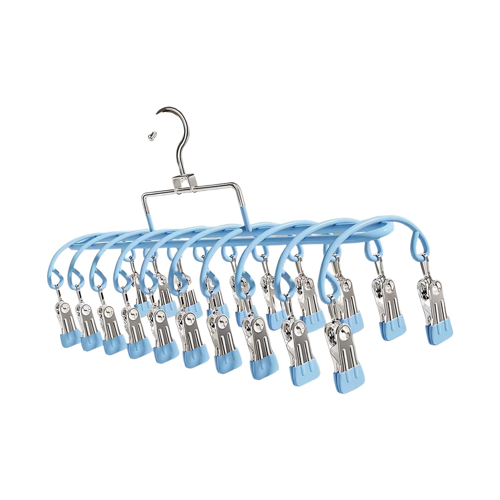 YROHGKPN Foldable Laundry Rack Stainless Steel 20 Windproof Clips Indoor Outdoor Drying Outdoor Portable Garment Drying Hanger