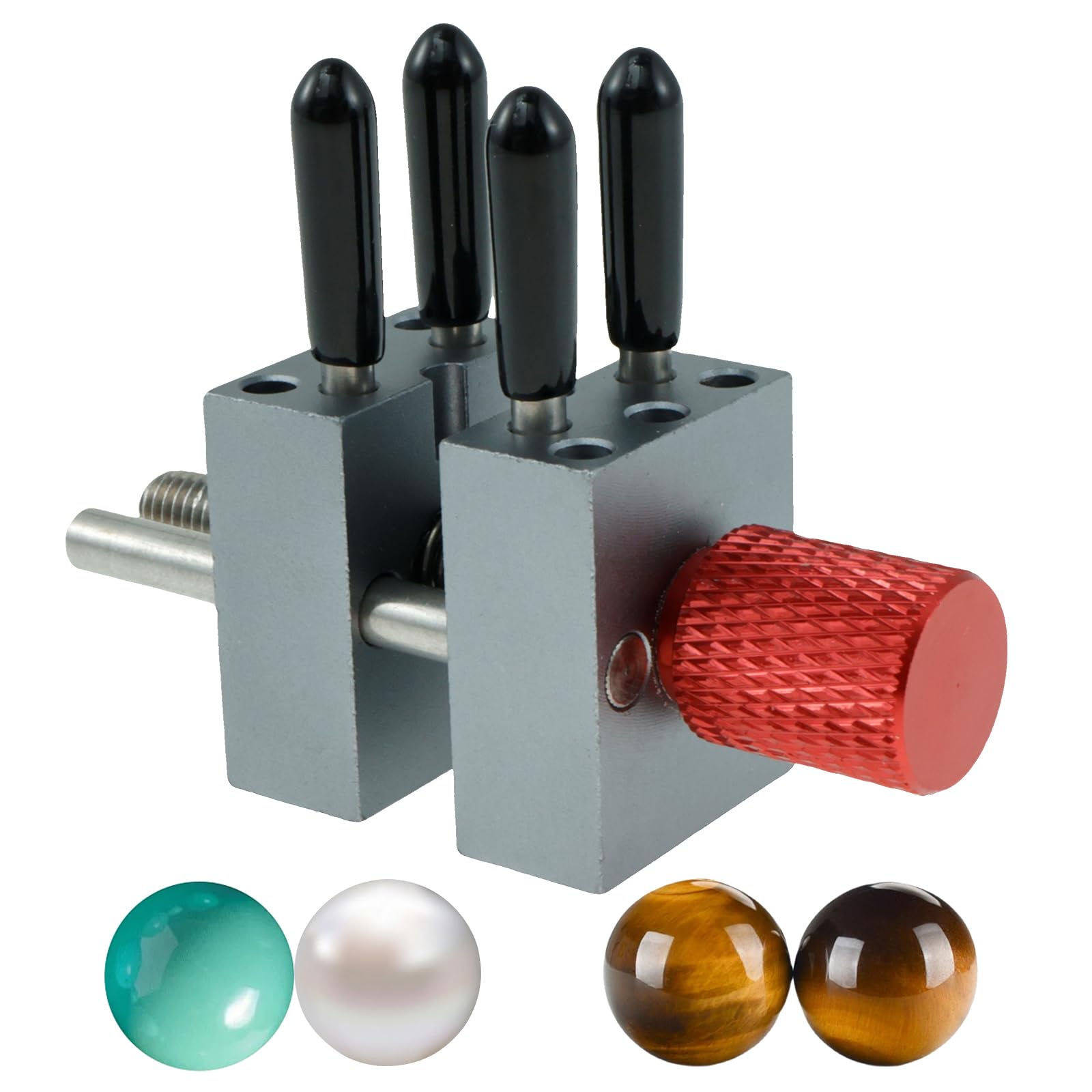 Foppla Gules Handheld Mini Vise Aluminum Alloy Handy Bench Clamp Adjustable Small Precision Table Vise Mini Metal Vise Clamping Tool Model Precision Vise For Clamping Model Parts(Gules)