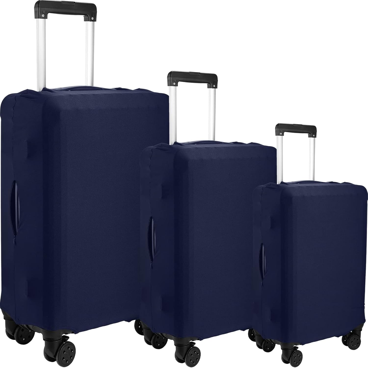 Kajaia 3 Pcs Luggage Cover Suitcase Protector Travel Suitcase Cover Anti Scratch Luggage Protector Washable Fits 18-28 Inch Luggage (Black)