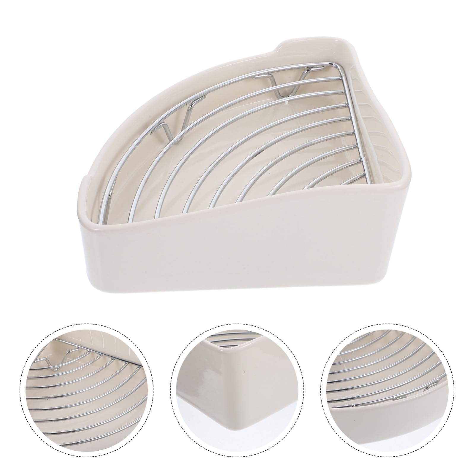 Hohopeti Orinal para Hámster de Esquina Triangular en Cerámica Color Marfil | Hogar u Oficina, Resistente al Desgaste y Óxido, Fácil de Limpiar E Instalar