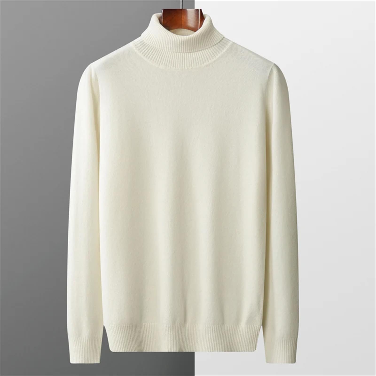 Mkjuuior Winter Merino Wolle Pullover Herren Rollkragen Kaschmir Pullover Verdickt Warm Lose Top