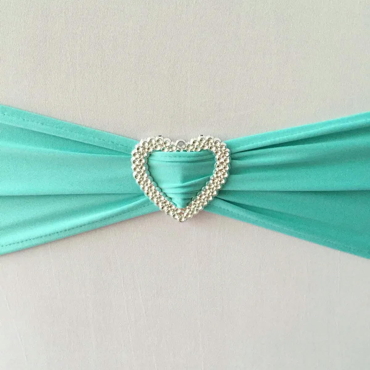 szarfy na krzesła, 10 szt. 50 Rozciągliwa szarfa na krzesło z kokardką klamrą w kształcie serca Elastyczny spandeks ślubna opaska szarfy(Navy Blue,10 pcs)