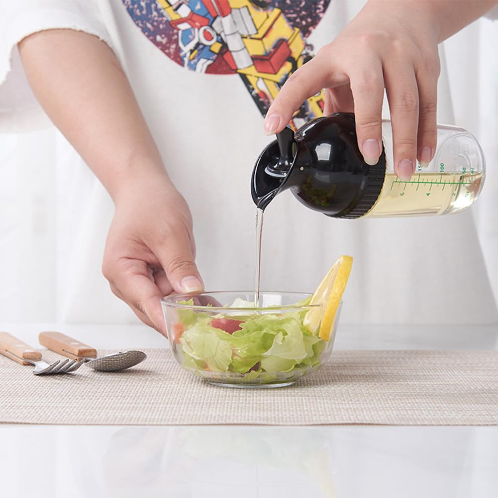 Dressing Container, Prevent Leakage Salad Dressing Shaker Easy To Operate 200ml Durable with Lid for Kitchen(black)