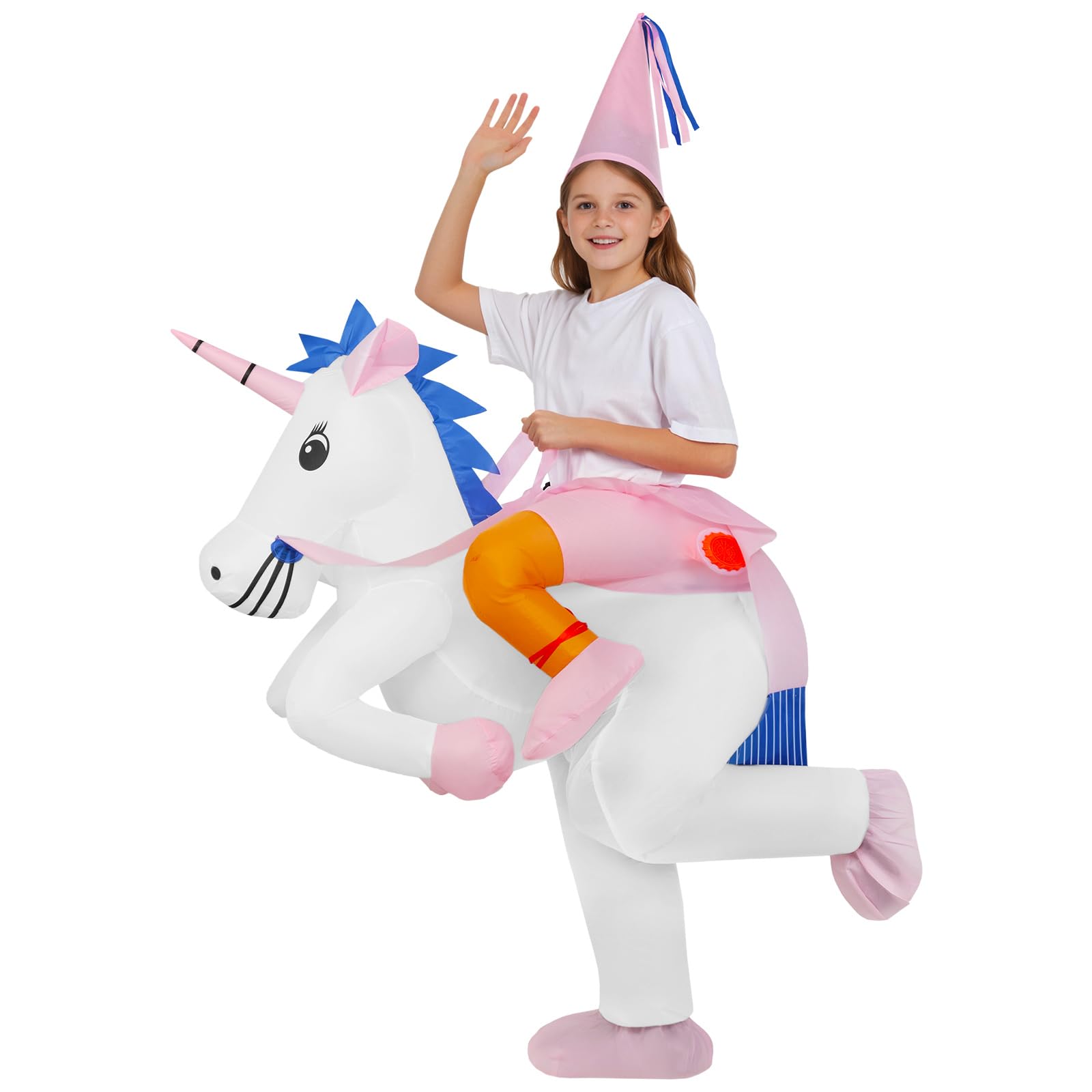 Alaoo Funny Inflatable Costume Blow up, Funny Inflatable Costume for Kids, Inflatables Unicorn Costumes with Inflation System Included for Halloween Christmas Cosplay Masquerade Party โ image 1