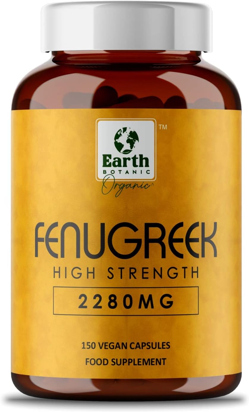 Earth BOTANIC Organic Fenugreek Capsules 2280mgHigh Strength150