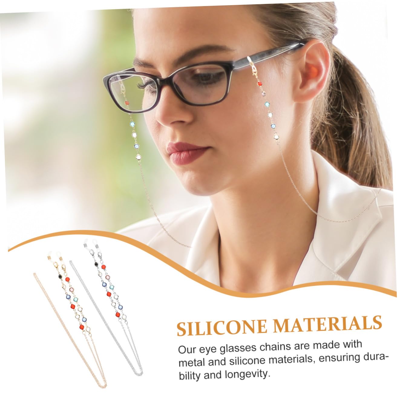 BESPORTBLE Cadena De Gafas Accesorios Cadena Para Colgar Gafas En El Cuello Correa Gafas Correa Para Gafas Soporte Para Collar De Gafas Para Mujer Cadena De Anteojos Metal